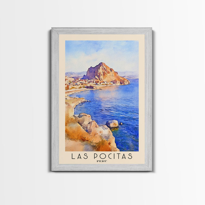 Las Pocitas, Peru Watercolor Beach Print, Vacation Gift, Peru Wall Art, Beach Painting, Beach Decor, Beach Painting