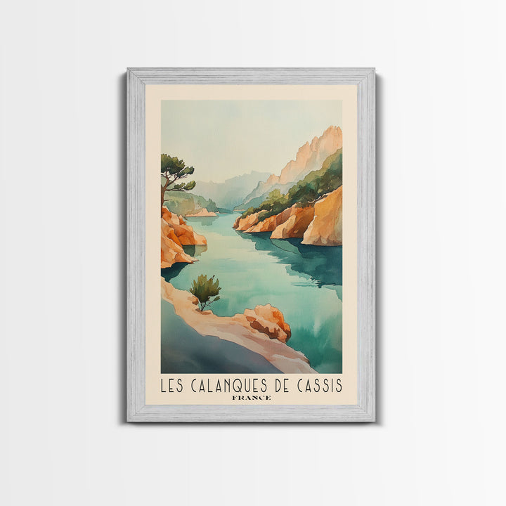 Les Calanques de Cassis, France Watercolor Print, Vacation Gift, France Wall Art, Vacation Wall Art, Vacatation Memories, Beach Decor, Beach Or Lakehouse Art