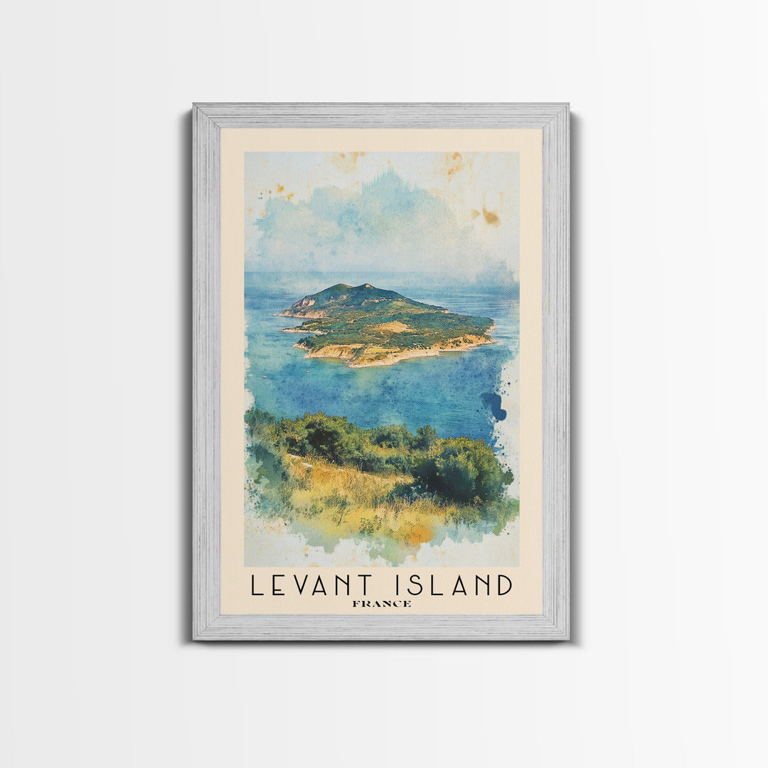 Levant Island, France Watercolor Beach Print, Vacation Gift, France Wall Art, Beach Painting, Beach Decor, Beach Painting