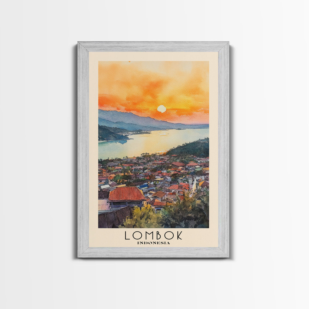 Lombok, Indonesia Watercolor Print, Vacation Gift, Indonesia Wall Art, Beach Painting, Beach Decor, Beach Or Lakehouse Art