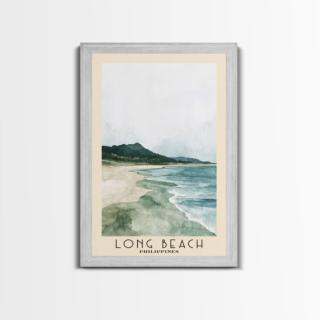 Long Beach, Philippines Watercolor Print, Vacation Gift, Philippines Wall Art, Beach Painting, Beach Decor, Beach Or Lakehouse Art