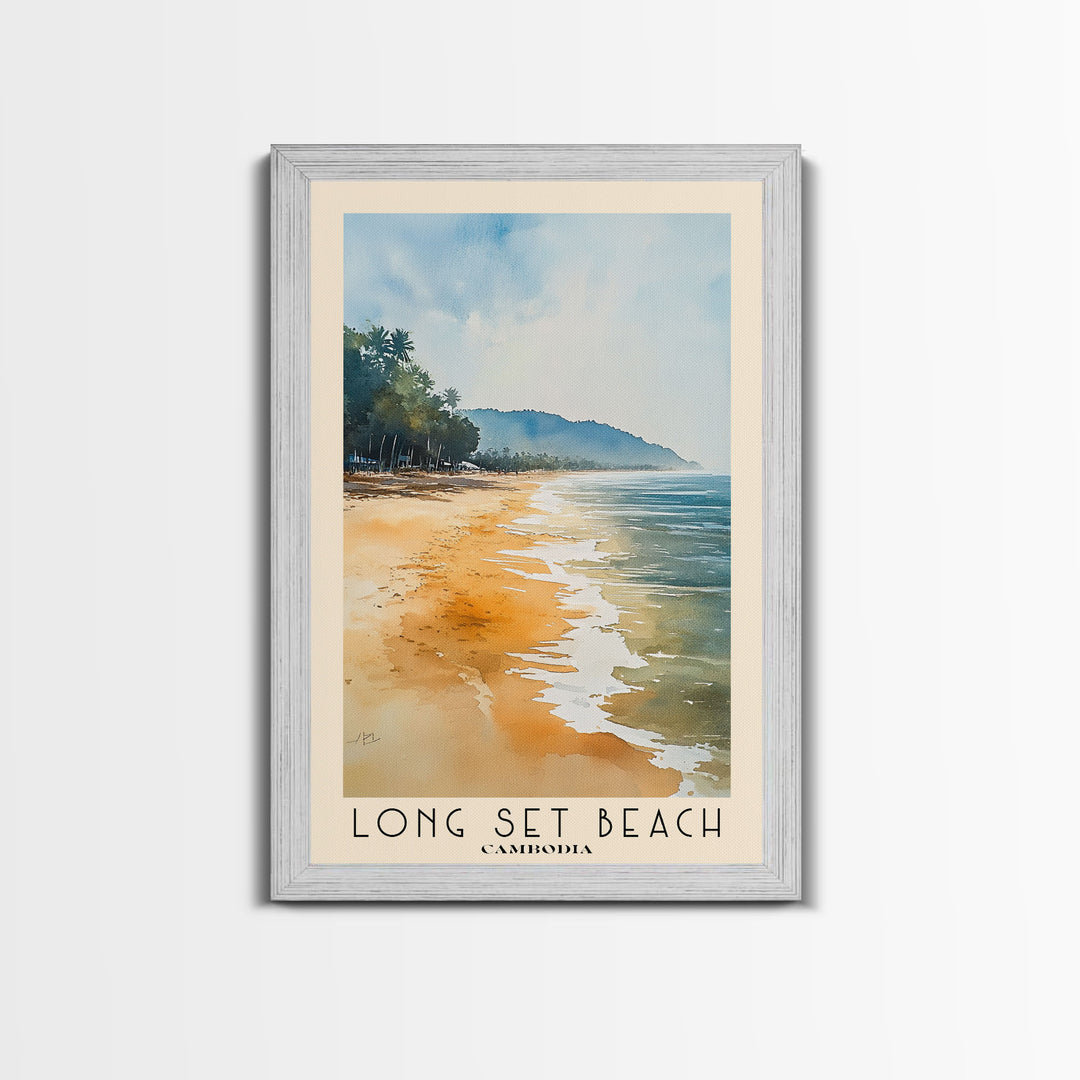 Long Set Beach, Cambodia Watercolor Print, Vacation Gift, Cambodia Wall Art, Vacation Wall Art, Vacatation Memories, Beach Decor, Beach Or Lakehouse Art