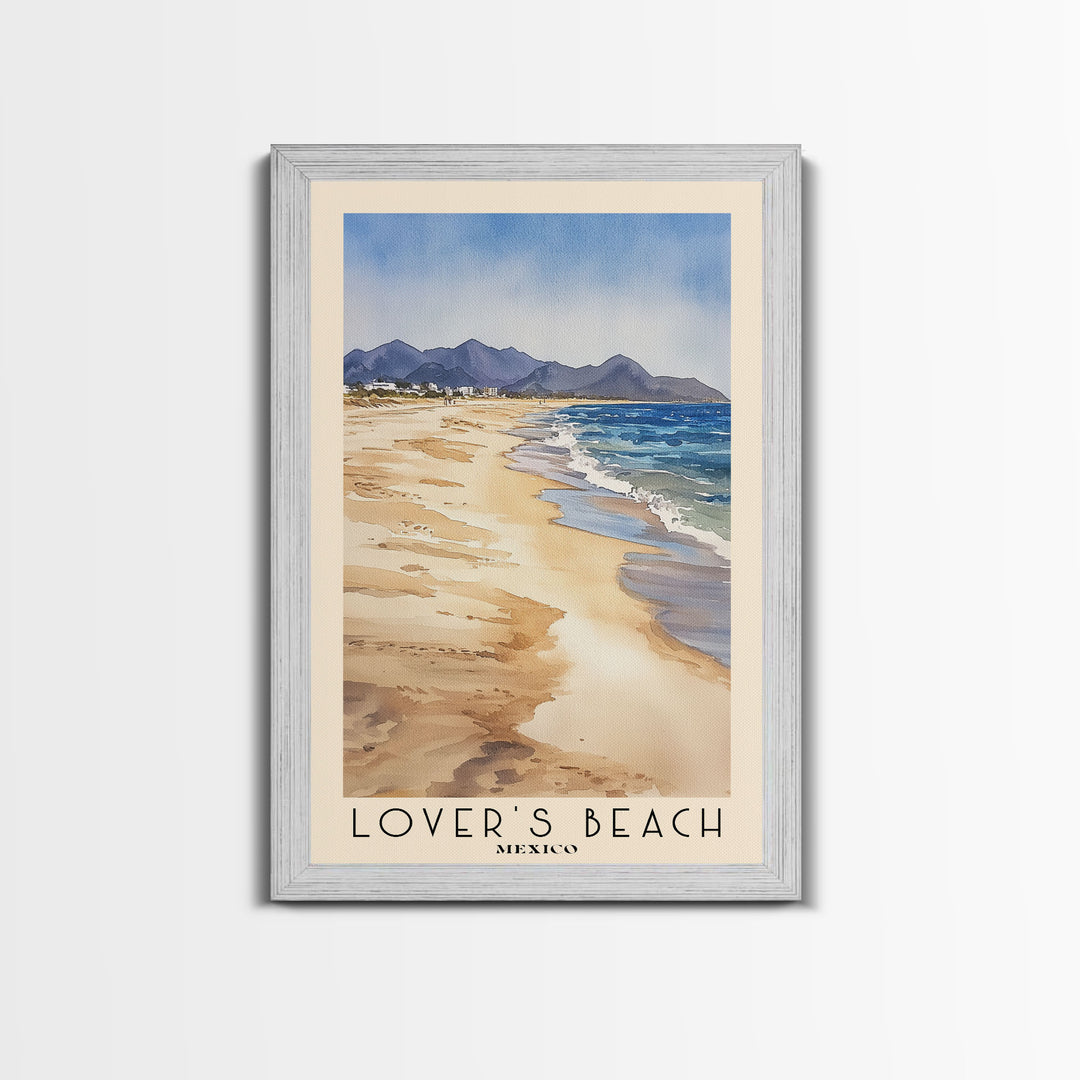 Lover’s Beach, Mexico Watercolor Print, Vacation Gift, Mexico Wall Art, Beach Painting, Beach Decor, Beach Or Lakehouse Art