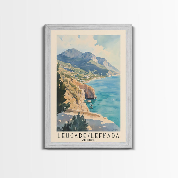 Léucade/Lefkada, Greece Watercolor Print, Vacation Gift, Greece Wall Art, Beach Painting, Beach Decor, Beach Or Lakehouse Art