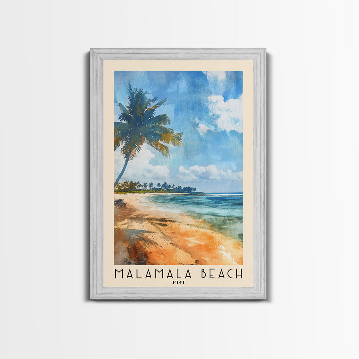 Malamala Beach, Fiji Watercolor Print, Vacation Gift, Fiji Wall Art, Beach Painting, Beach Decor, Beach Or Lakehouse Art