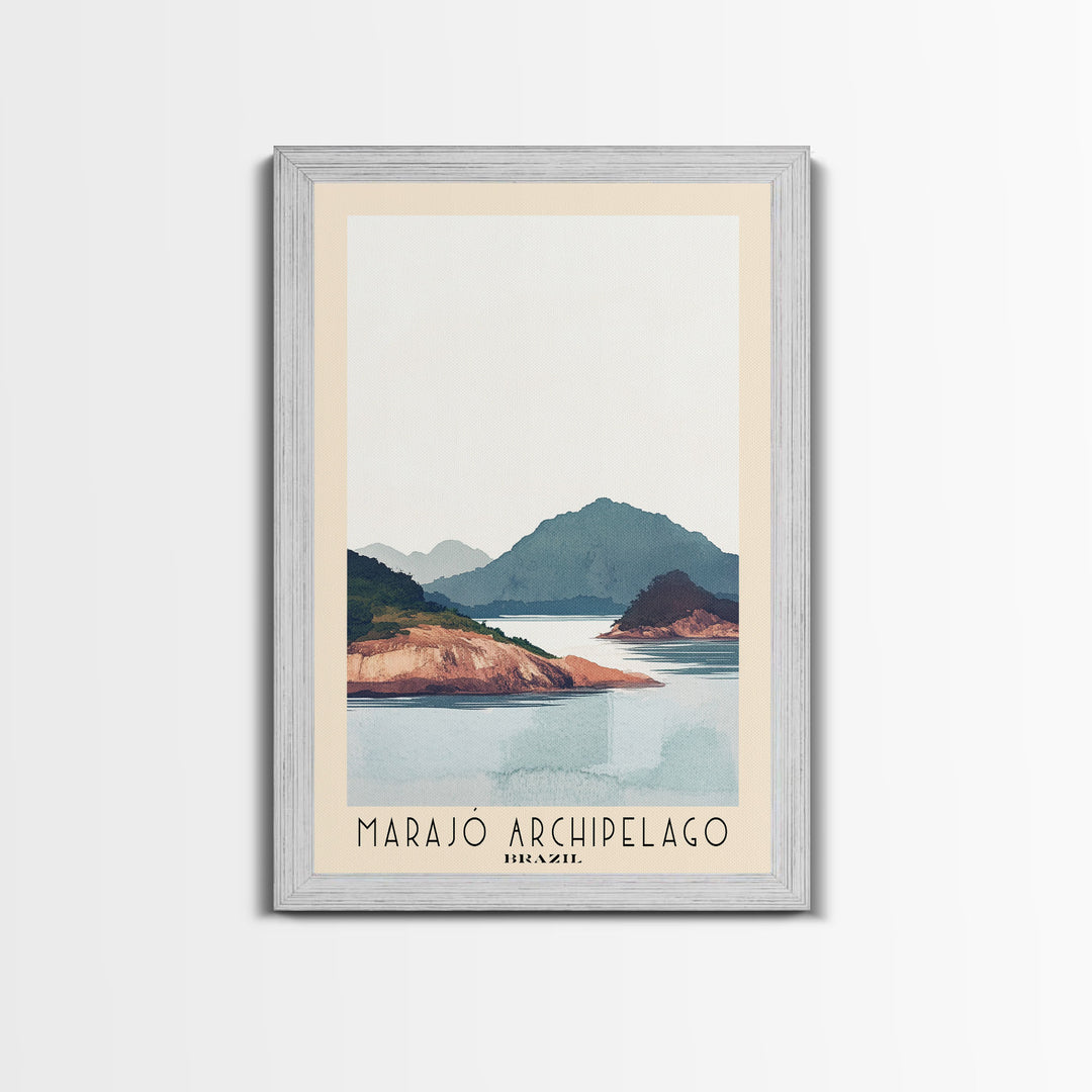 Marajó Archipelago, Brazil Watercolor Print, Vacation Gift, Brazil Wall Art, Beach Painting, Beach Decor, Large Wall Art, Wood Frame Art