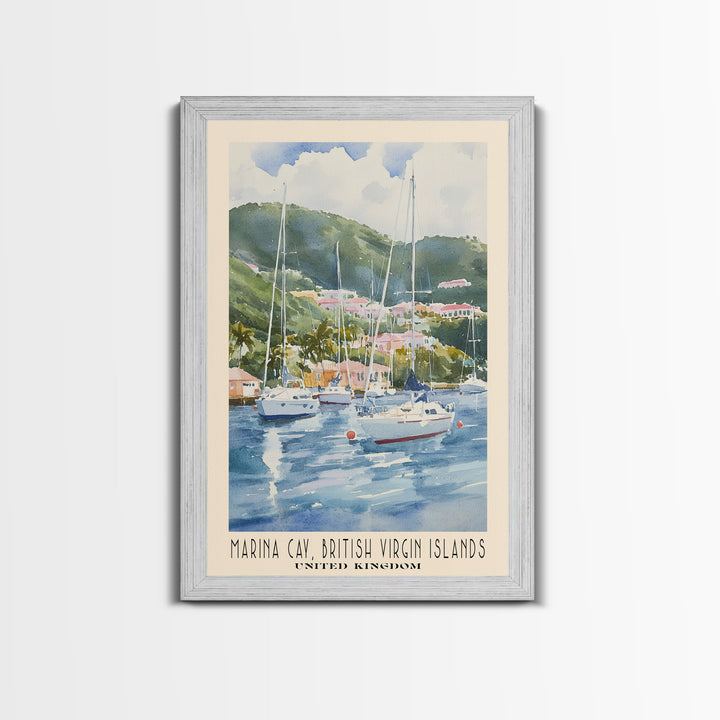 Marina Cay, British Virgin Islands, United Kingdom Watercolor Print, Vacation Gift, United Kingdom Wall Art, Beach Painting, Beach Decor, Beach Or Lakehouse Art