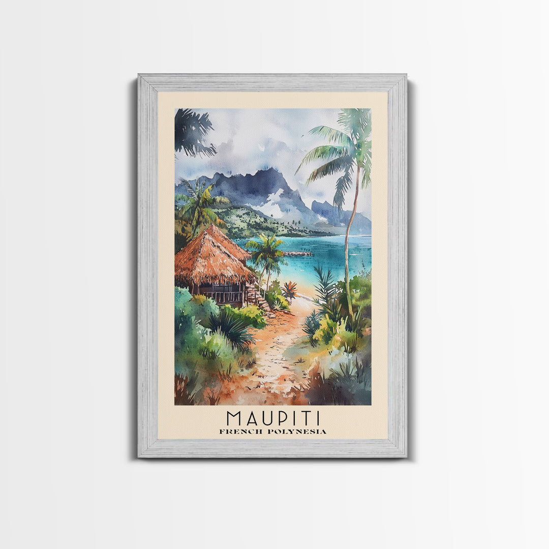 Maupiti, French Polynesia Watercolor Print, Vacation Gift, French Polynesia Wall Art, Vacation Wall Art, Vacatation Memories, Beach Decor, Beach Or Lakehouse Art