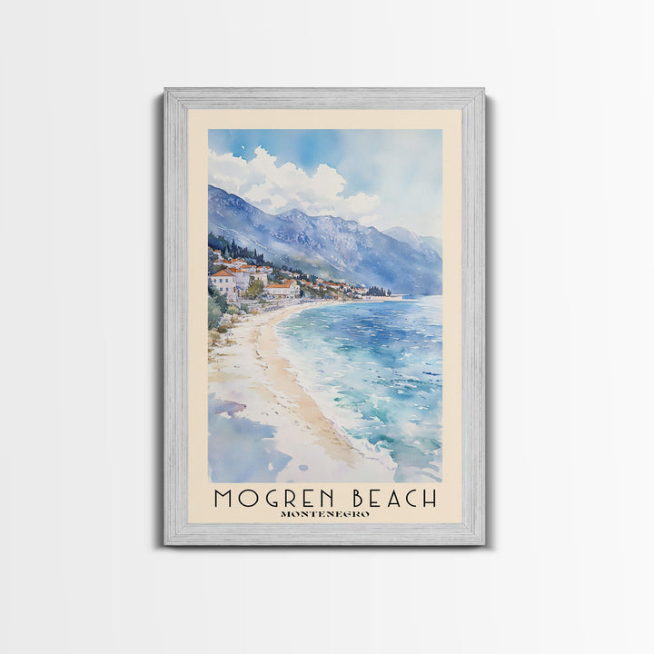 Mogren Beach, Montenegro Watercolor Beach Print, Vacation Gift, Montenegro Wall Art, Beach Painting, Beach Decor, Beach Painting