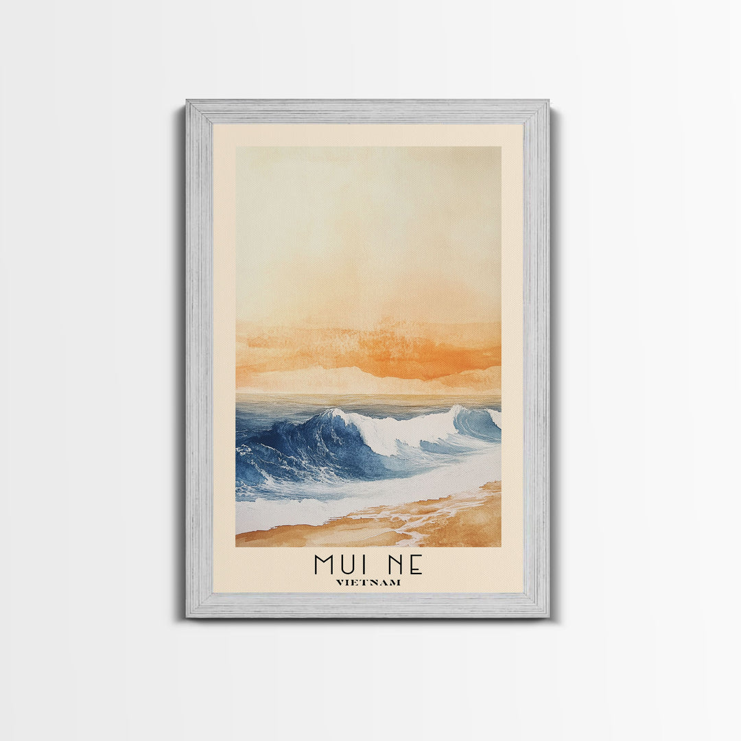 Mui Ne, Vietnam Watercolor Print, Vacation Gift, Vietnam Wall Art, Beach Painting, Beach Decor, Large Wall Art, Wood Frame Art