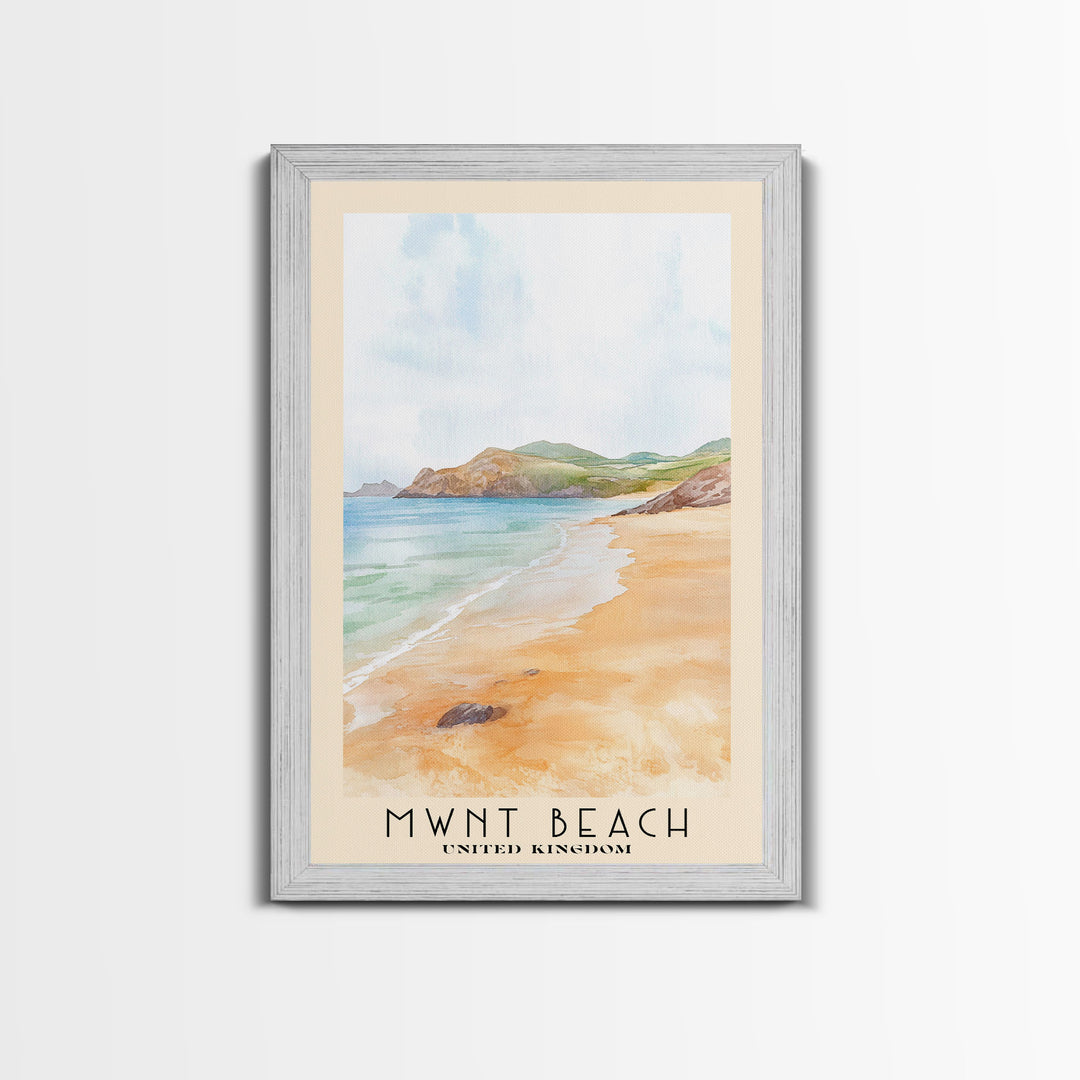 Mwnt Beach, United Kingdom Watercolor Print, Vacation Gift, United Kingdom Wall Art, Beach Painting, Beach Decor, Beach Or Lakehouse Art