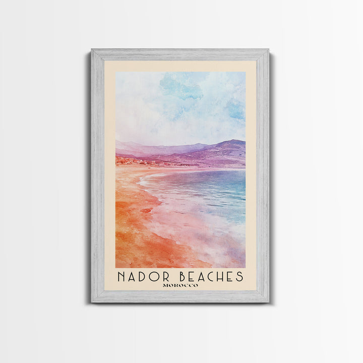 Nador Beaches, Morocco Watercolor Print, Vacation Gift, Morocco Wall Art, Beach Painting, Beach Decor, Beach Or Lakehouse Art