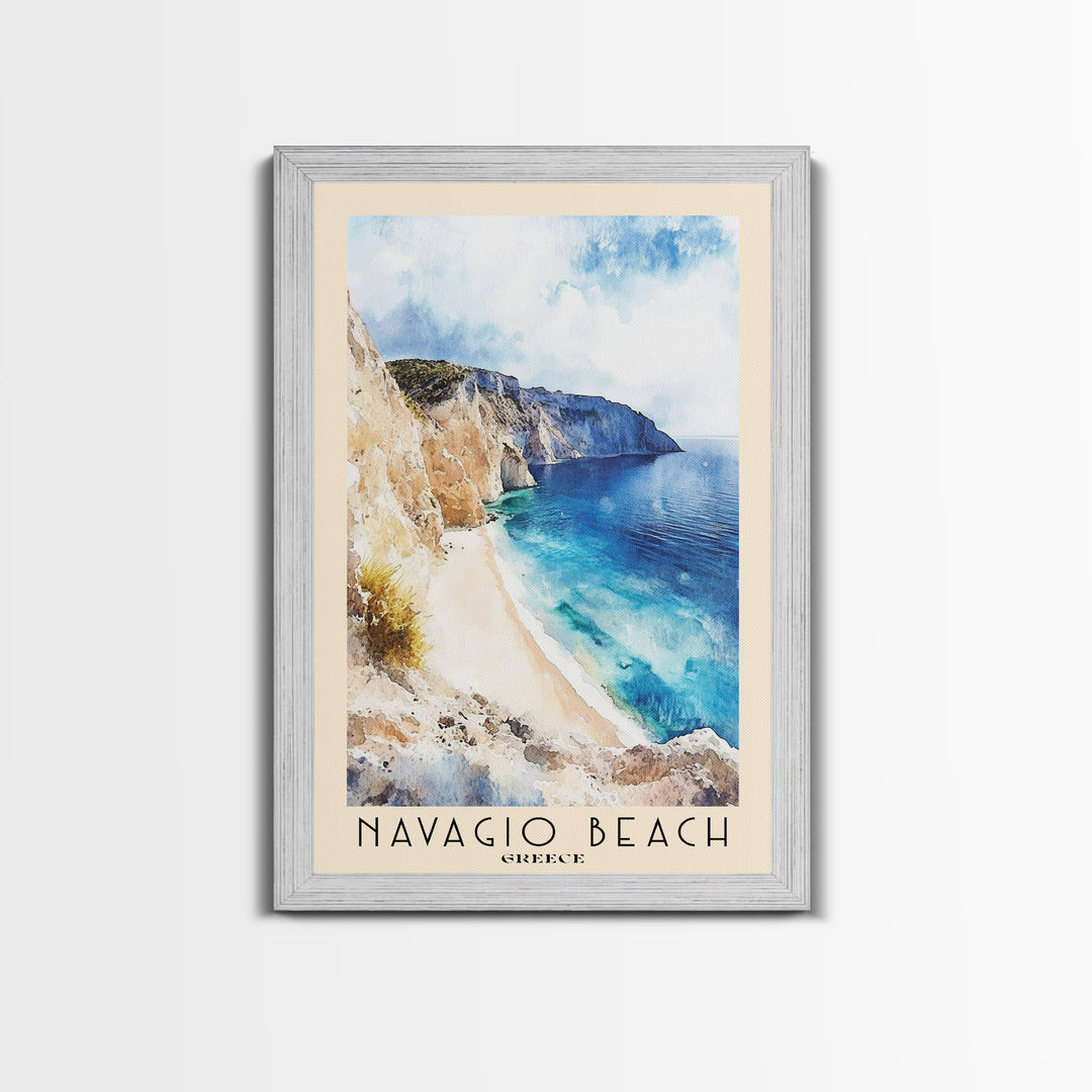 Navagio Beach, Greece Watercolor Beach Print, Vacation Gift, Greece Wall Art, Beach Painting, Beach Decor, Beach Painting