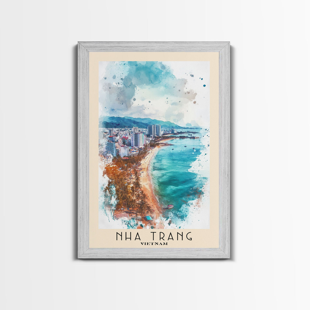 Nha Trang, Vietnam Watercolor Print, Vacation Gift, Vietnam Wall Art, Vacation Wall Art, Vacatation Memories, Beach Decor, Beach Or Lakehouse Art