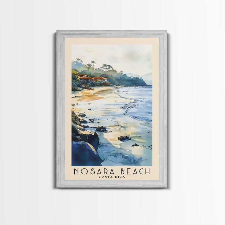 Nosara Beach, Costa Rica Watercolor Print, Vacation Gift, Costa Rica Wall Art, Beach Painting, Beach Decor, Large Wall Art, Wood Frame Art