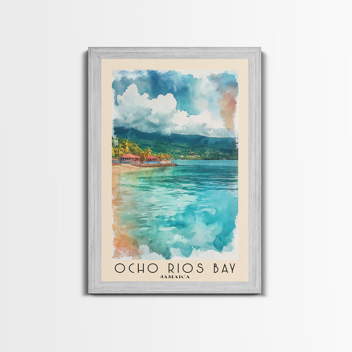 Ocho Rios Bay, Jamaica Watercolor Print, Vacation Gift, Jamaica Wall Art, Vacation Wall Art, Vacatation Memories, Beach Decor, Beach Or Lakehouse Art