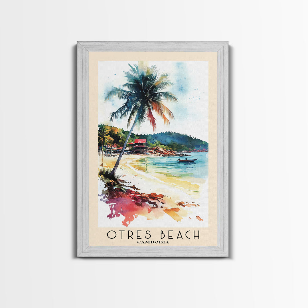 Otres Beach, Cambodia Watercolor Print, Vacation Gift, Cambodia Wall Art, Vacation Wall Art, Vacatation Memories, Beach Decor, Beach Or Lakehouse Art