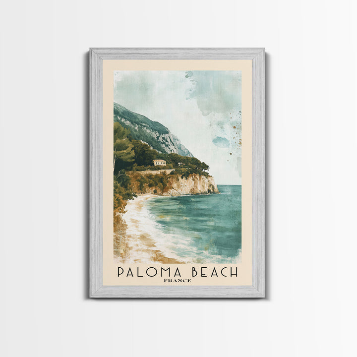 Paloma Beach, France Watercolor Print, Vacation Gift, France Wall Art, Vacation Wall Art, Vacatation Memories, Beach Decor, Beach Or Lakehouse Art