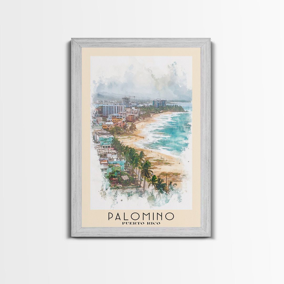 Palomino, Puerto Rico Watercolor Beach Print, Vacation Gift, Puerto Rico Wall Art, Beach Painting, Beach Decor, Beach Painting