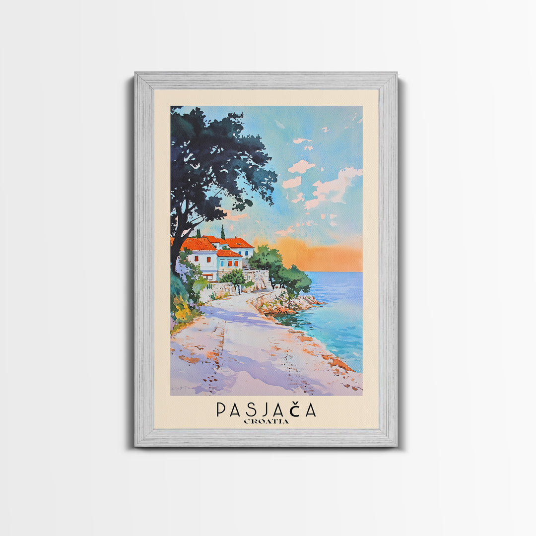 Pasjača, Croatia Watercolor Print, Vacation Gift, Croatia Wall Art, Beach Painting, Beach Decor, Beach Or Lakehouse Art