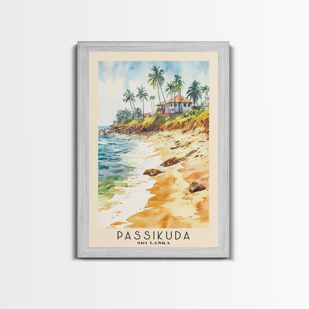 Passikuda, Sri Lanka Watercolor Beach Print, Vacation Gift, Sri Lanka Wall Art, Beach Painting, Beach Decor, Beach Painting