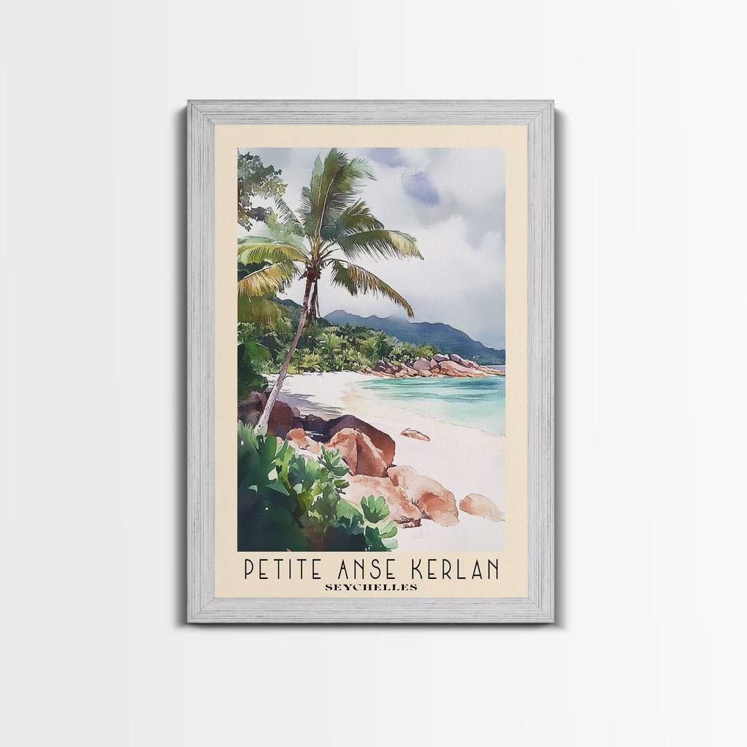 Petite Anse Kerlan, Seychelles Watercolor Print, Vacation Gift, Seychelles Wall Art, Beach Painting, Beach Decor, Beach Or Lakehouse Art