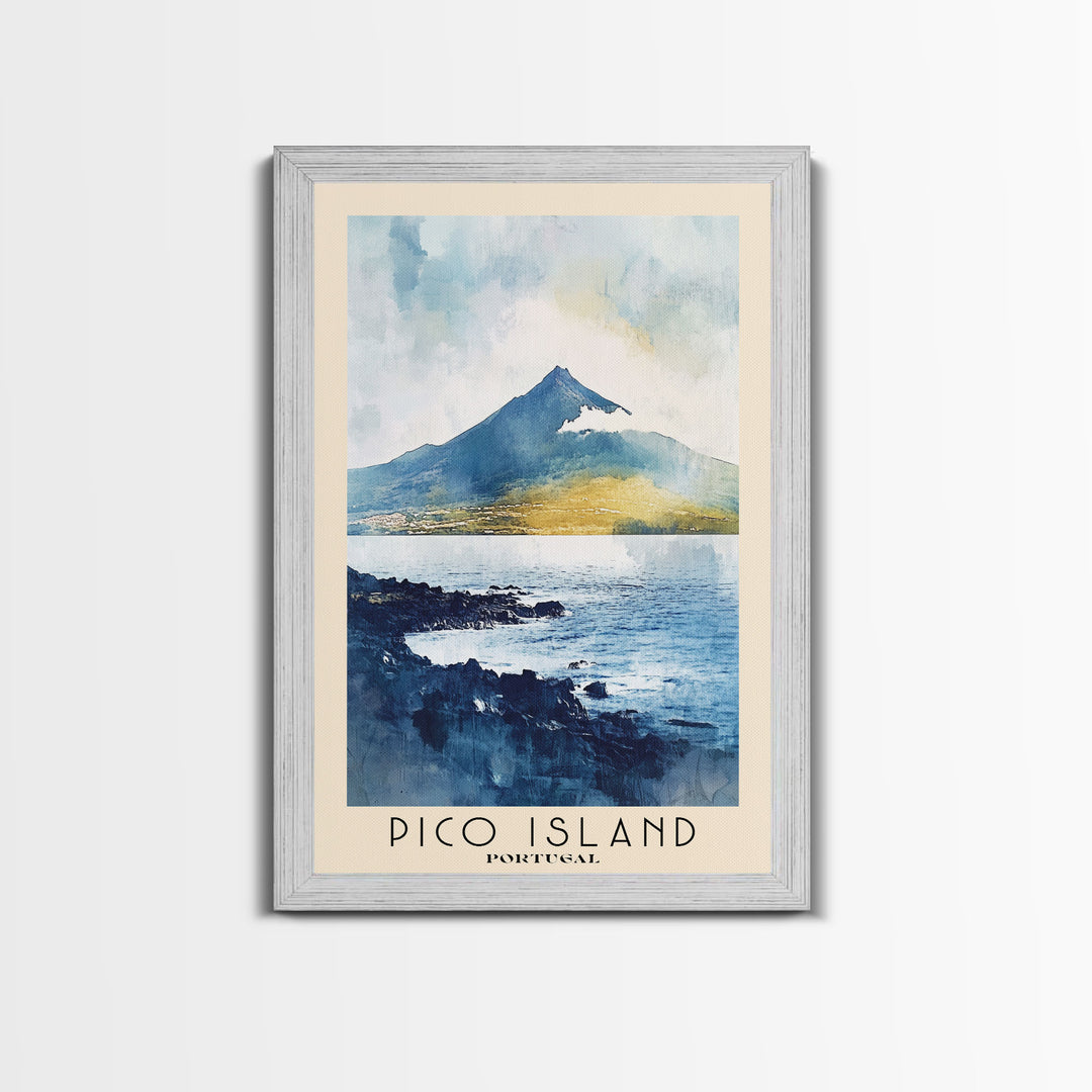 Pico Island, Portugal Watercolor Print, Vacation Gift, Portugal Wall Art, Beach Painting, Beach Decor, Beach Or Lakehouse Art