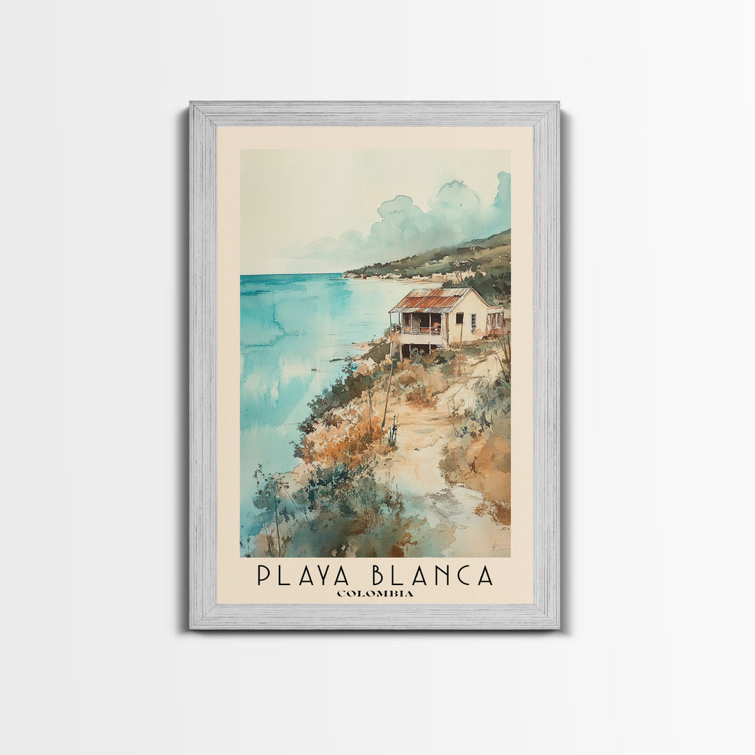 Playa Blanca, Colombia Watercolor Print, Vacation Gift, Colombia Wall Art, Vacation Wall Art, Vacatation Memories, Beach Decor, Beach Or Lakehouse Art