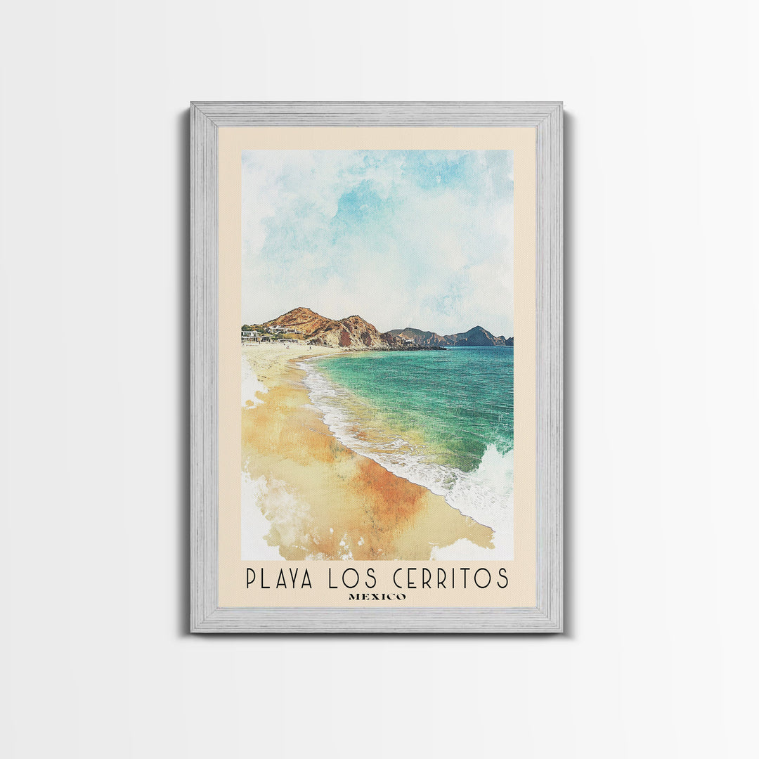 Playa Los Cerritos, Mexico Watercolor Beach Print, Vacation Gift, Mexico Wall Art, Beach Painting, Beach Decor, Beach Painting