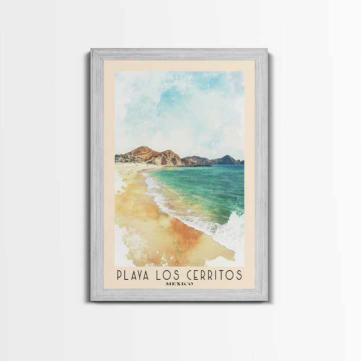 Playa Los Cerritos, Mexico Watercolor Beach Print, Vacation Gift, Mexico Wall Art, Beach Painting, Beach Decor, Beach Painting