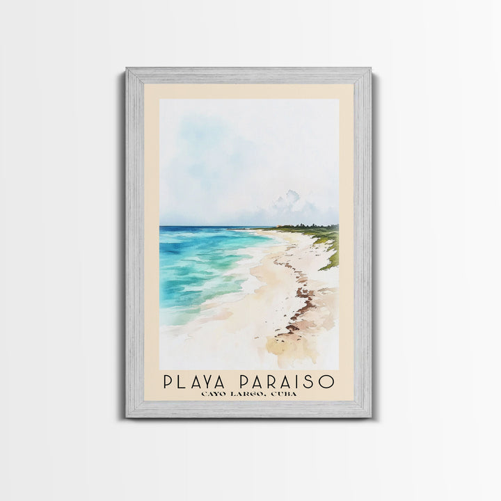 Playa Paraiso, Cayo Largo, Cuba Watercolor Print, Vacation Gift, Cayo Largo, Cuba Wall Art, Beach Painting, Beach Decor, Beach Or Lakehouse Art