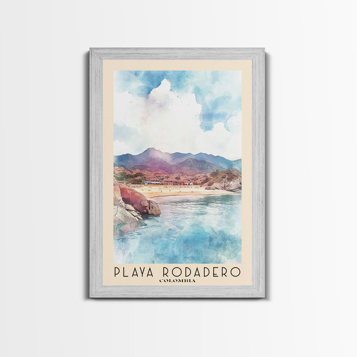 Playa Rodadero, Colombia Watercolor Print, Vacation Gift, Colombia Wall Art, Beach Painting, Beach Decor, Beach Or Lakehouse Art