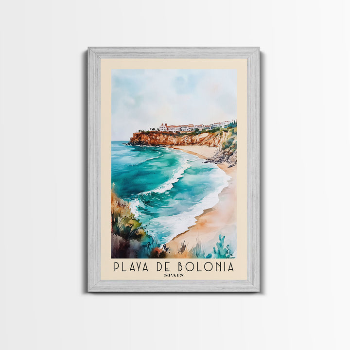 Playa de Bolonia, Spain Watercolor Beach Print, Vacation Gift, Spain Wall Art, Beach Painting, Beach Decor, Beach Painting