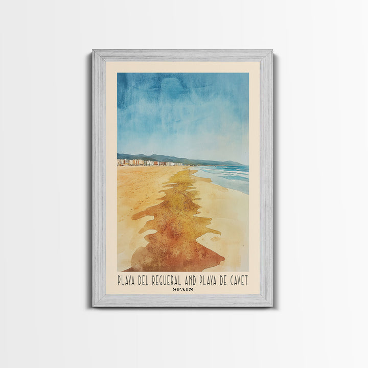 Playa del Regueral and Playa de Cavet, Spain Watercolor Print, Vacation Gift, Spain Wall Art, Vacation Wall Art, Vacatation Memories, Beach Decor, Beach Or Lakehouse Art