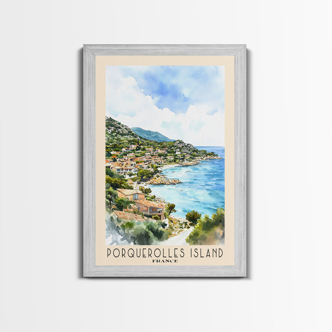 Porquerolles Island, France Watercolor Print, Vacation Gift, France Wall Art, Vacation Wall Art, Vacatation Memories, Beach Decor, Beach Or Lakehouse Art