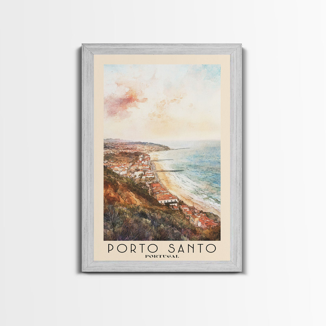 Porto Santo, Portugal Watercolor Print, Vacation Gift, Portugal Wall Art, Beach Painting, Beach Decor, Beach Or Lakehouse Art