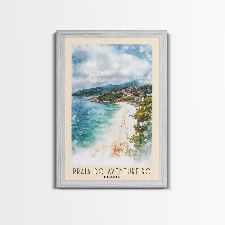 Praia do Aventureiro, Brazil Watercolor Print, Vacation Gift, Brazil Wall Art, Beach Painting, Beach Decor, Beach Or Lakehouse Art