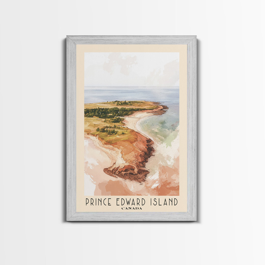 Prince Edward Island, Canada Watercolor Print, Vacation Gift, Canada Wall Art, Beach Painting, Beach Decor, Large Wall Art, Wood Frame Art