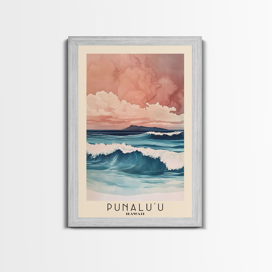 Punalu’u, Hawaii Watercolor Print, Vacation Gift, Hawaii Wall Art, Beach Painting, Beach Decor, Beach Or Lakehouse Art