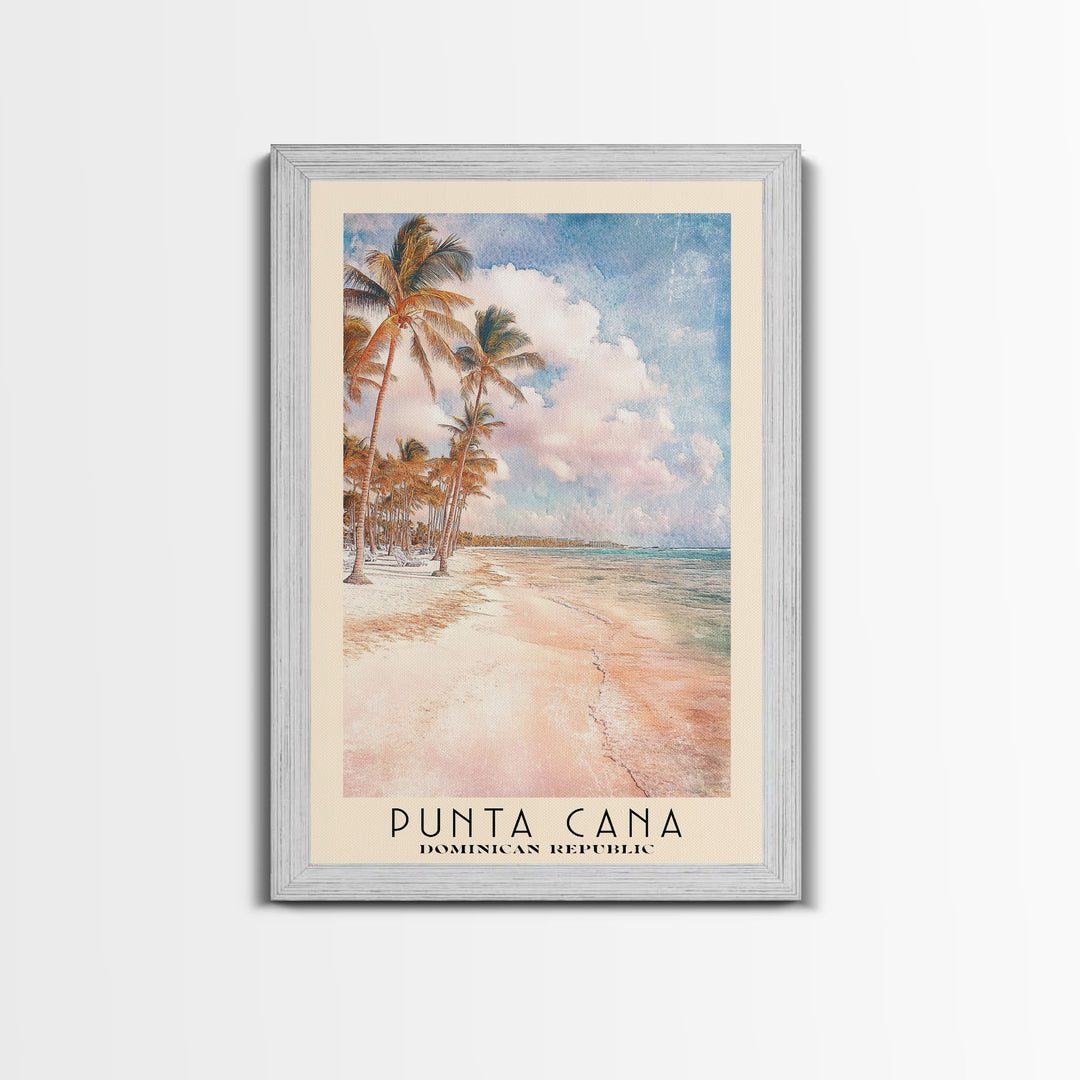 Punta Cana, Dominican Republic Watercolor Beach Print, Vacation Gift, Dominican Republic Wall Art, Beach Painting, Beach Decor, Beach Painting