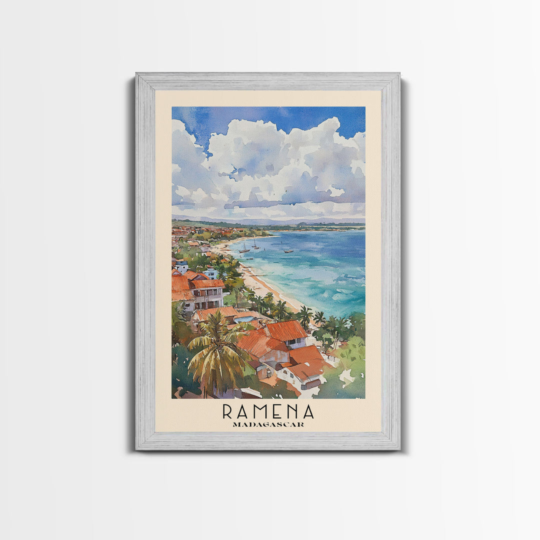 Ramena, Madagascar Watercolor Print, Vacation Gift, Madagascar Wall Art, Beach Painting, Beach Decor, Large Wall Art, Wood Frame Art