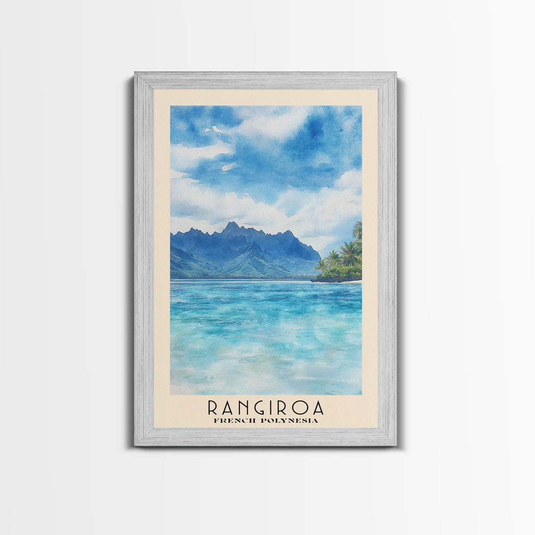 Rangiroa, French Polynesia Watercolor Print, Vacation Gift, French Polynesia Wall Art, Beach Painting, Beach Decor, Beach Or Lakehouse Art