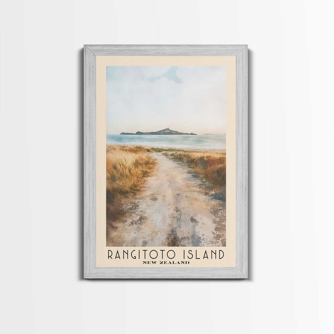 Rangitoto Island, New Zealand Watercolor Beach Print, Vacation Gift, New Zealand Wall Art, Beach Painting, Beach Decor, Beach Painting