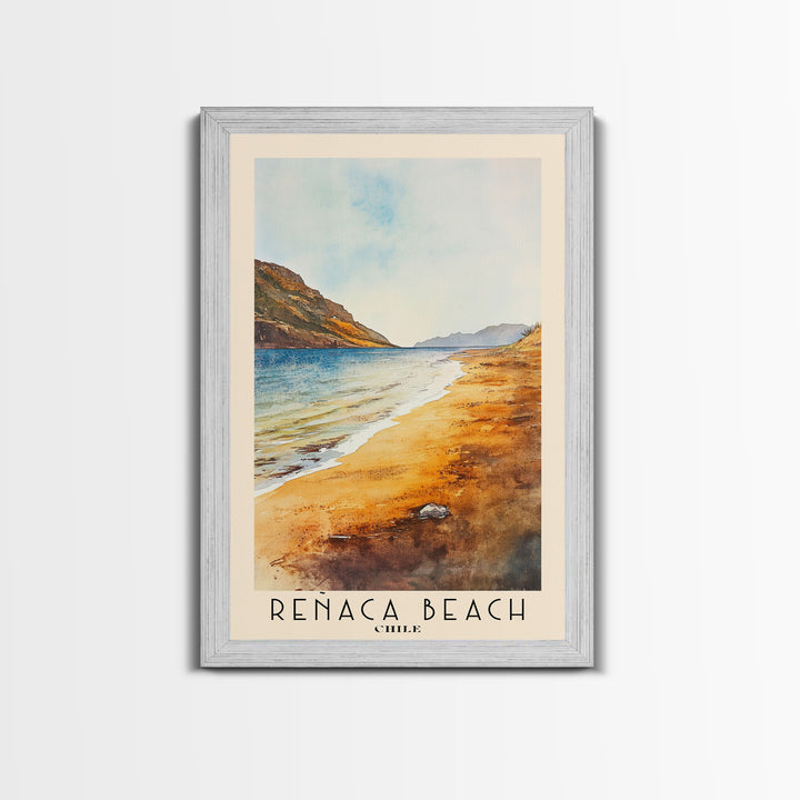 Reñaca beach, Chile Watercolor Print, Vacation Gift, Chile Wall Art, Vacation Wall Art, Vacatation Memories, Beach Decor, Beach Or Lakehouse Art