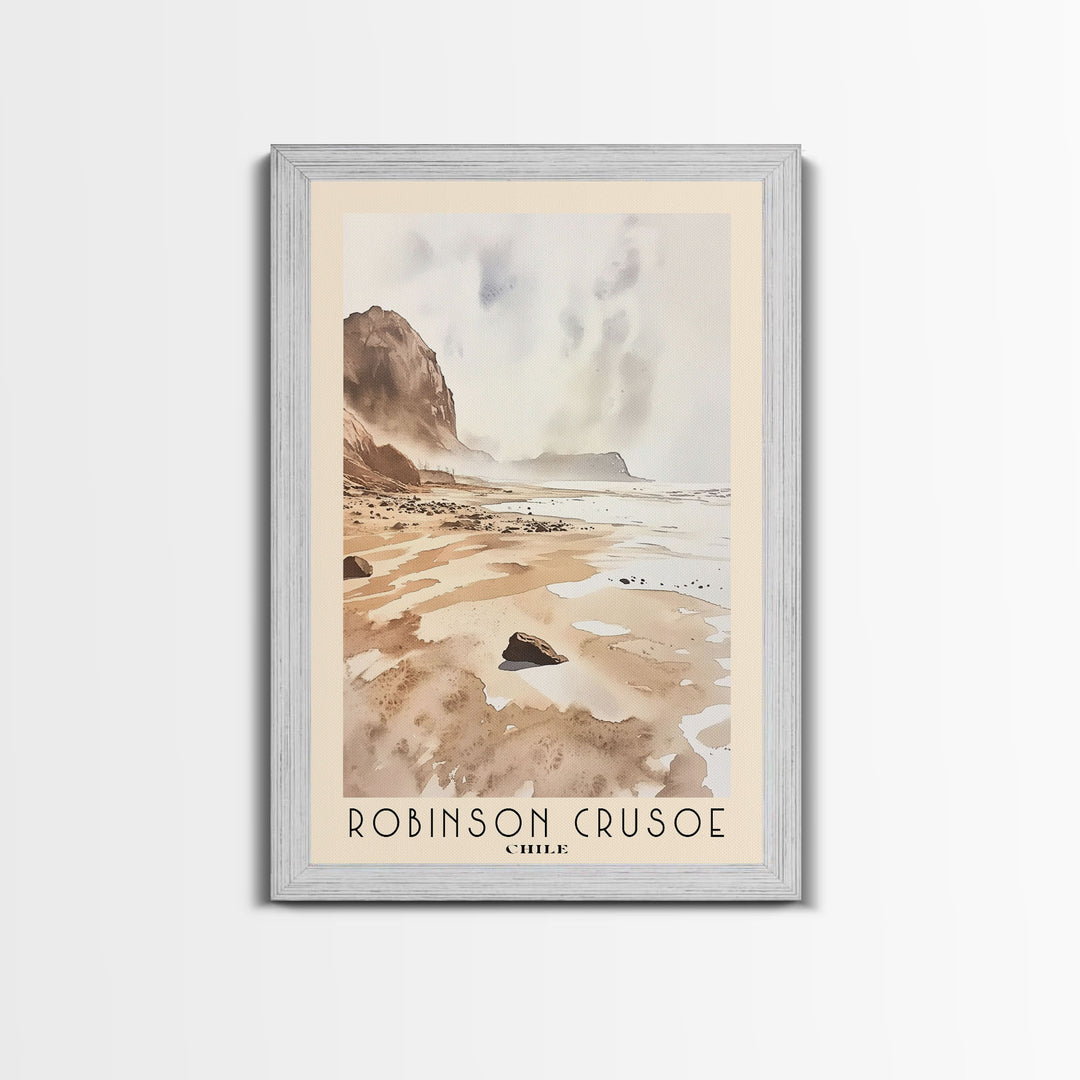 Robinson Crusoe, Chile Watercolor Print, Vacation Gift, Chile Wall Art, Vacation Wall Art, Vacatation Memories, Beach Decor, Beach Or Lakehouse Art