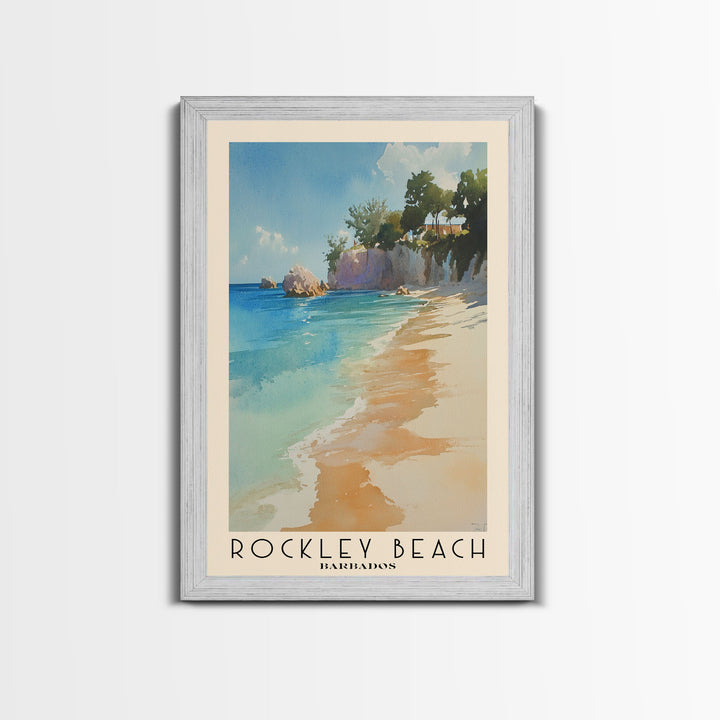 Rockley Beach, Barbados Watercolor Print, Vacation Gift, Barbados Wall Art, Beach Painting, Beach Decor, Beach Or Lakehouse Art