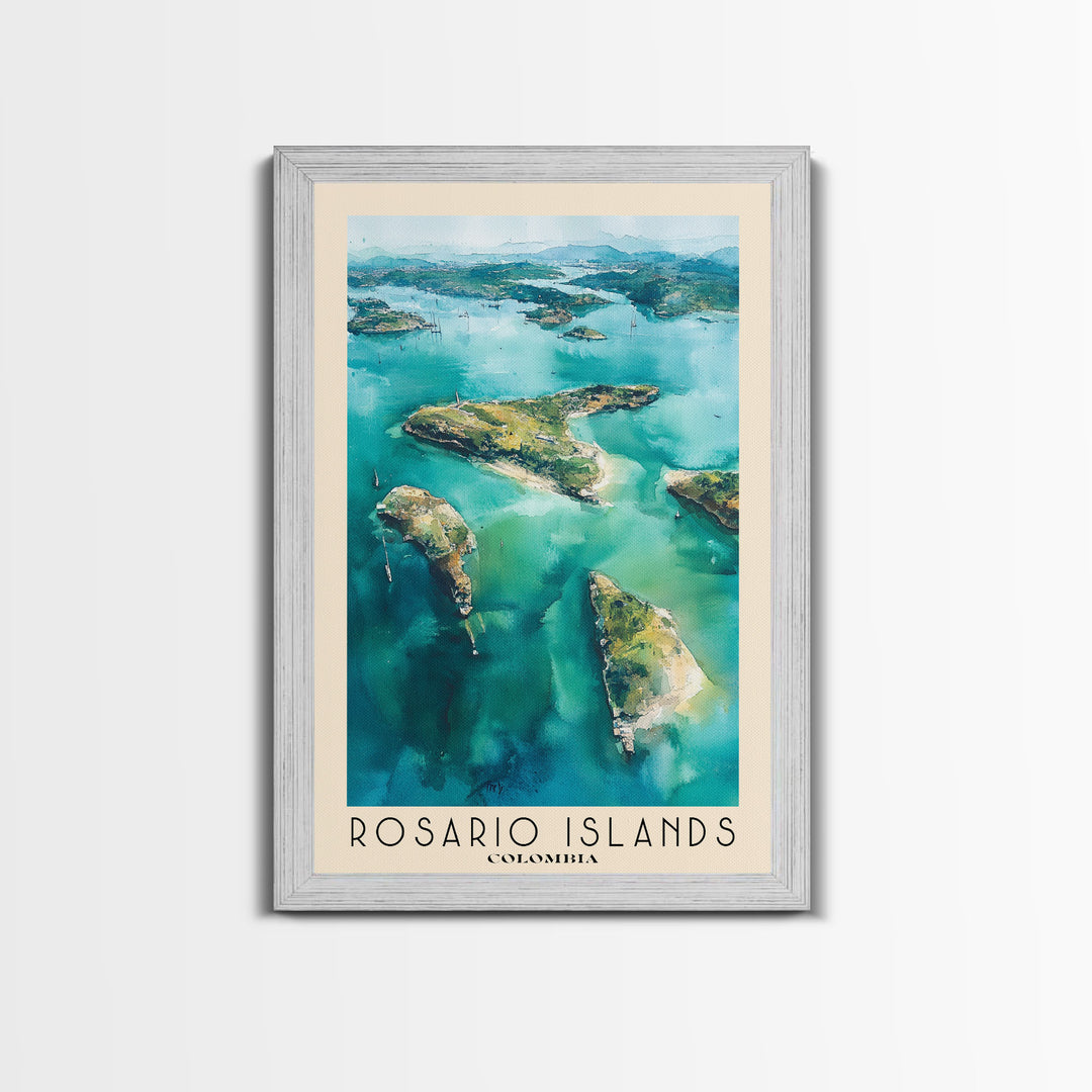 Rosario Islands, Colombia Watercolor Beach Print, Vacation Gift, Colombia Wall Art, Beach Painting, Beach Decor, Beach Painting