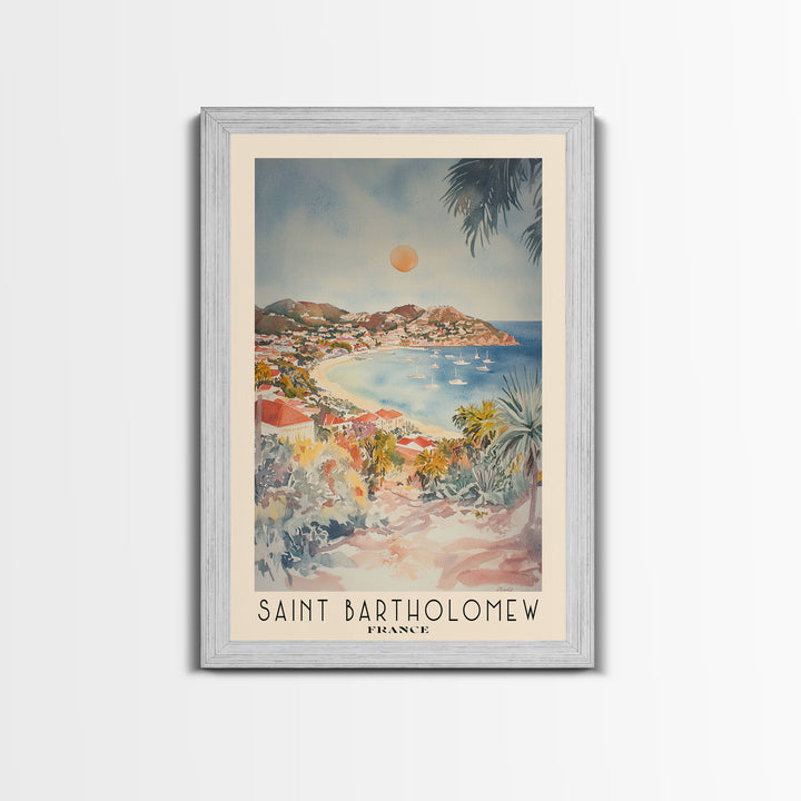 Saint Bartholomew, France Watercolor Print, Vacation Gift, France Wall Art, Beach Painting, Beach Decor, Beach Or Lakehouse Art