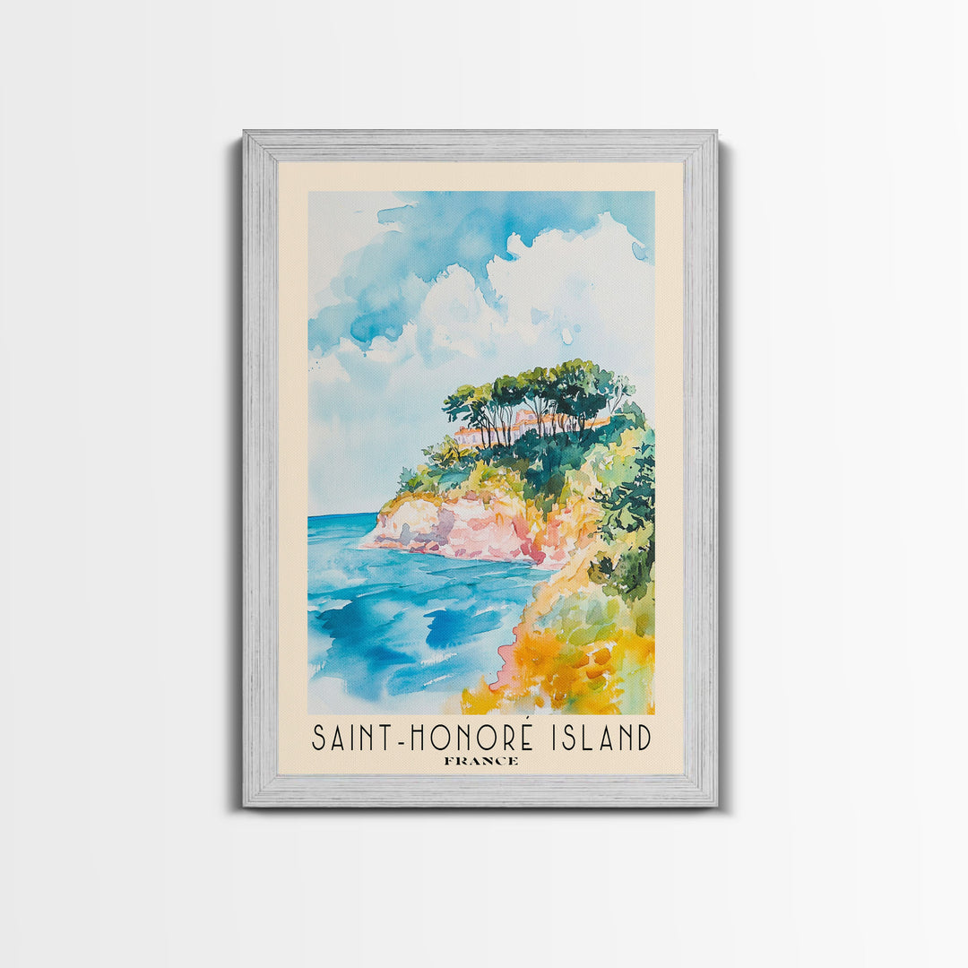 Saint-Honoré Island, France Watercolor Print, Vacation Gift, France Wall Art, Beach Painting, Beach Decor, Beach Or Lakehouse Art