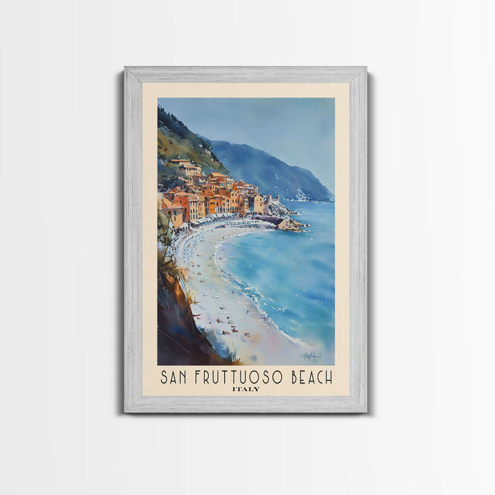 San Fruttuoso Beach, Italy Watercolor Print, Vacation Gift, Italy Wall Art, Vacation Wall Art, Vacatation Memories, Beach Decor, Beach Or Lakehouse Art